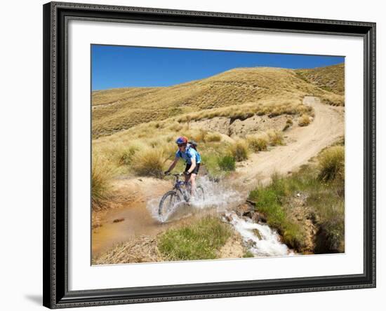 Mountain Bikers, Carrick Track, Carrick Range, Central Otago, South Island, New Zealand-David Wall-Framed Photographic Print