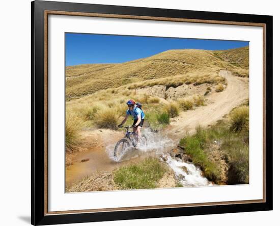 Mountain Bikers, Carrick Track, Carrick Range, Central Otago, South Island, New Zealand-David Wall-Framed Photographic Print