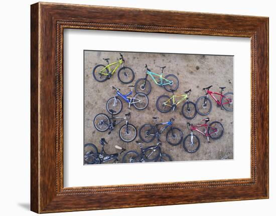 Mountain bikes, Central Otago, South Island, New Zealand-David Wall-Framed Photographic Print