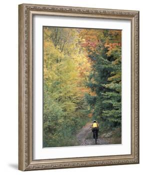 Mountain Biking on Old Logging Road of Rice Hill, Green Mountains, Vermont, USA-Jerry & Marcy Monkman-Framed Photographic Print