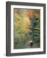 Mountain Biking on Old Logging Road of Rice Hill, Green Mountains, Vermont, USA-Jerry & Marcy Monkman-Framed Photographic Print
