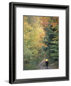 Mountain Biking on Old Logging Road of Rice Hill, Green Mountains, Vermont, USA-Jerry & Marcy Monkman-Framed Photographic Print