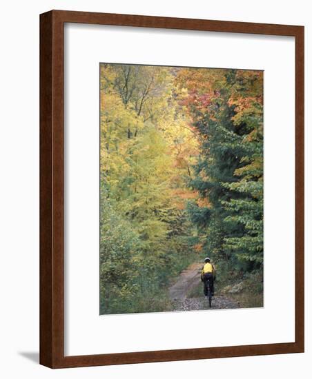 Mountain Biking on Old Logging Road of Rice Hill, Green Mountains, Vermont, USA-Jerry & Marcy Monkman-Framed Photographic Print