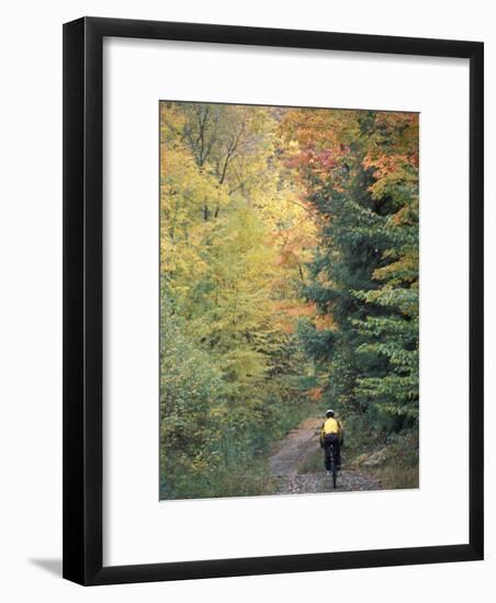 Mountain Biking on Old Logging Road of Rice Hill, Green Mountains, Vermont, USA-Jerry & Marcy Monkman-Framed Photographic Print