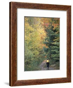 Mountain Biking on Old Logging Road of Rice Hill, Green Mountains, Vermont, USA-Jerry & Marcy Monkman-Framed Photographic Print