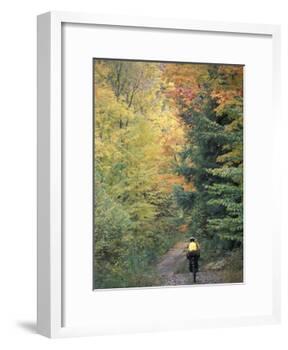Mountain Biking on Old Logging Road of Rice Hill, Green Mountains, Vermont, USA-Jerry & Marcy Monkman-Framed Photographic Print