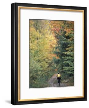 Mountain Biking on Old Logging Road of Rice Hill, Green Mountains, Vermont, USA-Jerry & Marcy Monkman-Framed Photographic Print