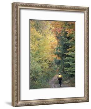 Mountain Biking on Old Logging Road of Rice Hill, Green Mountains, Vermont, USA-Jerry & Marcy Monkman-Framed Photographic Print