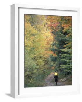 Mountain Biking on Old Logging Road of Rice Hill, Green Mountains, Vermont, USA-Jerry & Marcy Monkman-Framed Photographic Print
