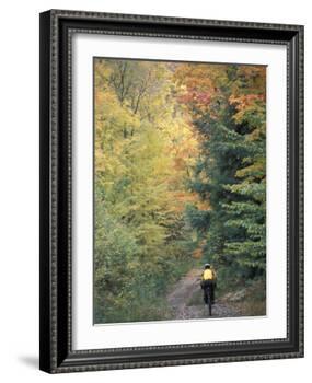 Mountain Biking on Old Logging Road of Rice Hill, Green Mountains, Vermont, USA-Jerry & Marcy Monkman-Framed Photographic Print