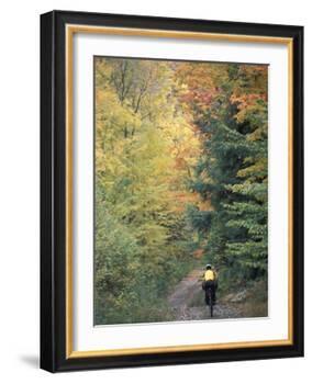 Mountain Biking on Old Logging Road of Rice Hill, Green Mountains, Vermont, USA-Jerry & Marcy Monkman-Framed Photographic Print