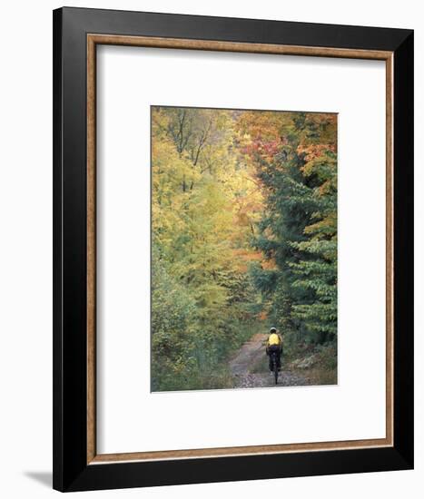 Mountain Biking on Old Logging Road of Rice Hill, Green Mountains, Vermont, USA-Jerry & Marcy Monkman-Framed Photographic Print