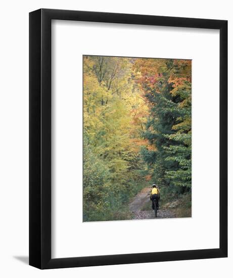 Mountain Biking on Old Logging Road of Rice Hill, Green Mountains, Vermont, USA-Jerry & Marcy Monkman-Framed Photographic Print