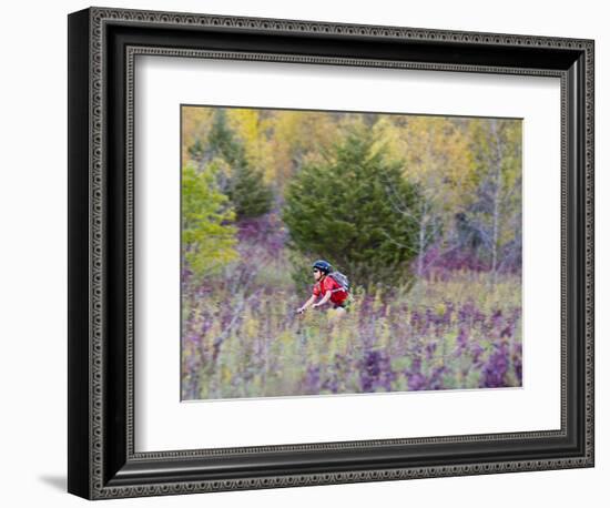 Mountain biking on the Murphy Hanrehan Trails near Minneapolis, Minnesota, USA-Chuck Haney-Framed Photographic Print