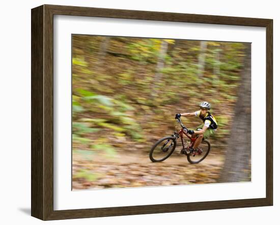 Mountain Biking on the Thompson Loop, Tsali Recreation Area, North Carolina, USA-Chuck Haney-Framed Photographic Print