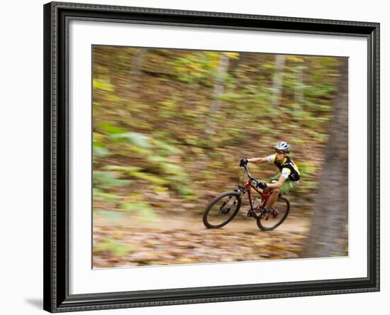 Mountain Biking on the Thompson Loop, Tsali Recreation Area, North Carolina, USA-Chuck Haney-Framed Photographic Print