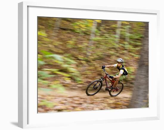 Mountain Biking on the Thompson Loop, Tsali Recreation Area, North Carolina, USA-Chuck Haney-Framed Photographic Print