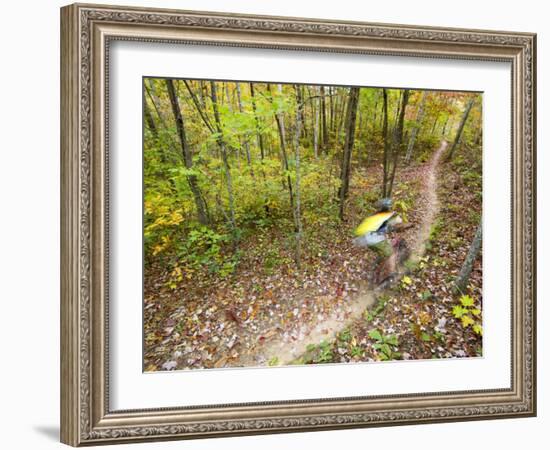 Mountain Biking on the Thompson Loop, Tsali Recreation Area, North Carolina, USA-Chuck Haney-Framed Photographic Print