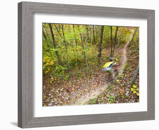 Mountain Biking on the Thompson Loop, Tsali Recreation Area, North Carolina, USA-Chuck Haney-Framed Photographic Print