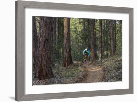 Mountain Biking on the Whitefish Trail, Montana, USA-Chuck Haney-Framed Photographic Print