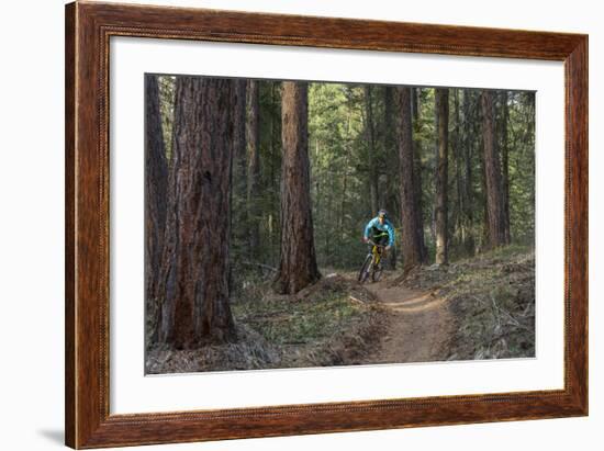 Mountain Biking on the Whitefish Trail, Montana, USA-Chuck Haney-Framed Photographic Print