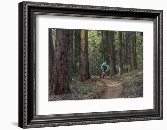 Mountain Biking on the Whitefish Trail, Montana, USA-Chuck Haney-Framed Photographic Print