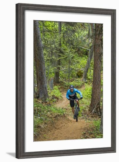 Mountain Biking the Whitefish Trail Near Whitefish, Montana, USA-Chuck Haney-Framed Photographic Print