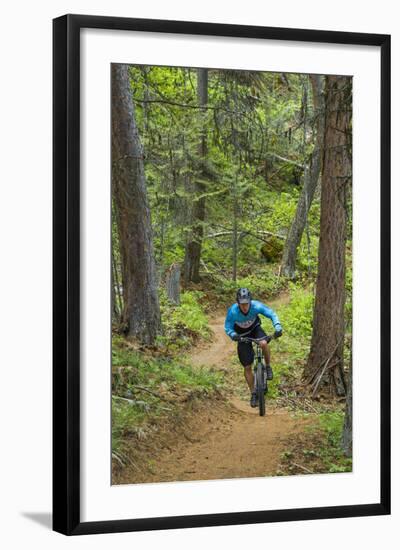 Mountain Biking the Whitefish Trail Near Whitefish, Montana, USA-Chuck Haney-Framed Photographic Print