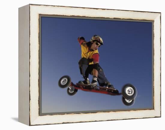 Mountain Boarder in Action, Colorado Springs, Colorado, USA-null-Framed Premier Image Canvas