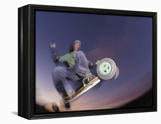 Mountain Boarder in Action, Colorado Springs, Colorado, USA-null-Framed Premier Image Canvas