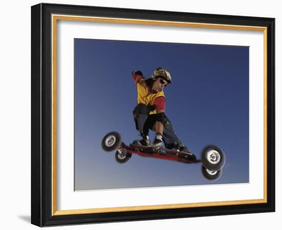 Mountain Boarder in Action, Colorado Springs, Colorado, USA-null-Framed Photographic Print