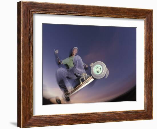 Mountain Boarder in Action, Colorado Springs, Colorado, USA-null-Framed Photographic Print