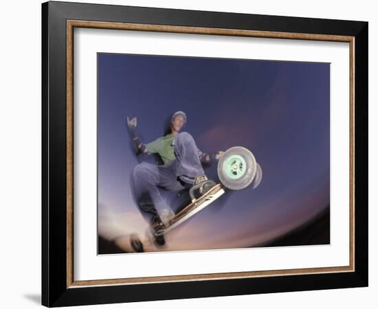 Mountain Boarder in Action, Colorado Springs, Colorado, USA-null-Framed Photographic Print