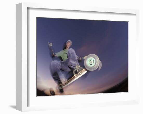 Mountain Boarder in Action, Colorado Springs, Colorado, USA-null-Framed Photographic Print