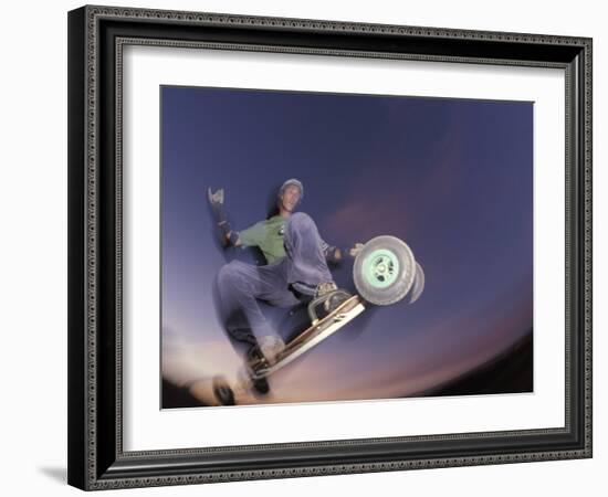 Mountain Boarder in Action, Colorado Springs, Colorado, USA-null-Framed Photographic Print