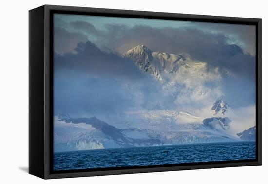 Mountain breaking through the clouds, Elephant Island, South Shetland Islands, Antarctica, Polar Re-Michael Runkel-Framed Premier Image Canvas