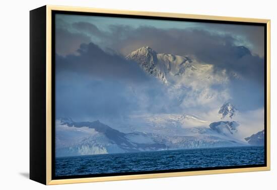 Mountain breaking through the clouds, Elephant Island, South Shetland Islands, Antarctica, Polar Re-Michael Runkel-Framed Premier Image Canvas