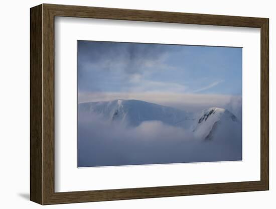 Mountain breaking through the clouds, Elephant Island, South Shetland Islands, Antarctica, Polar Re-Michael Runkel-Framed Photographic Print