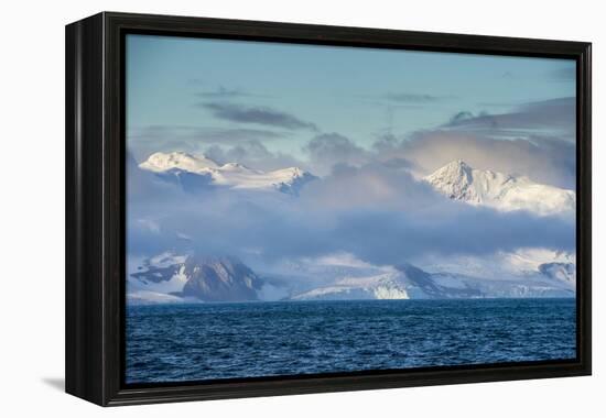 Mountain breaking through the clouds, Elephant Island, South Shetland Islands, Antarctica, Polar Re-Michael Runkel-Framed Premier Image Canvas