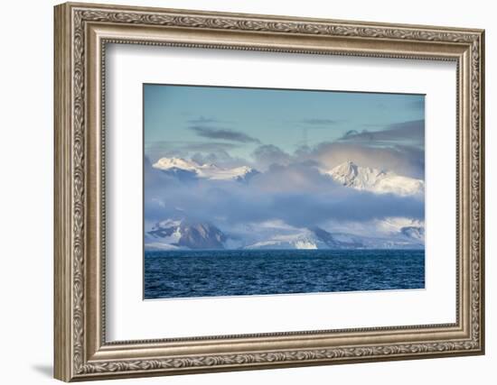 Mountain breaking through the clouds, Elephant Island, South Shetland Islands, Antarctica, Polar Re-Michael Runkel-Framed Photographic Print