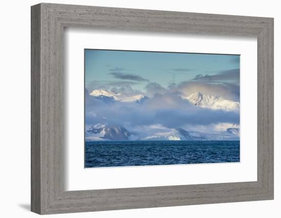 Mountain breaking through the clouds, Elephant Island, South Shetland Islands, Antarctica, Polar Re-Michael Runkel-Framed Photographic Print