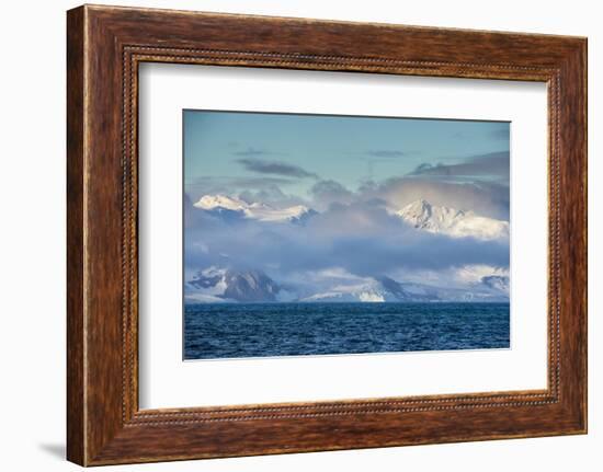 Mountain breaking through the clouds, Elephant Island, South Shetland Islands, Antarctica, Polar Re-Michael Runkel-Framed Photographic Print