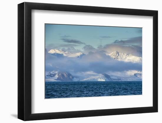 Mountain breaking through the clouds, Elephant Island, South Shetland Islands, Antarctica, Polar Re-Michael Runkel-Framed Photographic Print