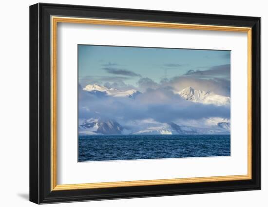 Mountain breaking through the clouds, Elephant Island, South Shetland Islands, Antarctica, Polar Re-Michael Runkel-Framed Photographic Print