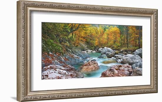 Mountain brook and rocks, Carinthia, Austria-Frank Krahmer-Framed Giclee Print