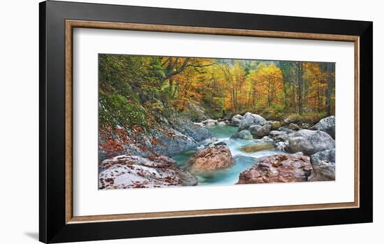 Mountain brook and rocks, Carinthia, Austria-Frank Krahmer-Framed Giclee Print