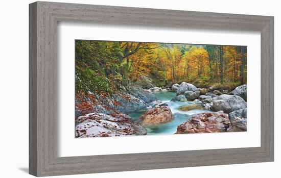 Mountain brook and rocks, Carinthia, Austria-Frank Krahmer-Framed Giclee Print