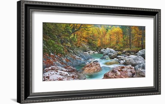 Mountain brook and rocks, Carinthia, Austria-Frank Krahmer-Framed Giclee Print