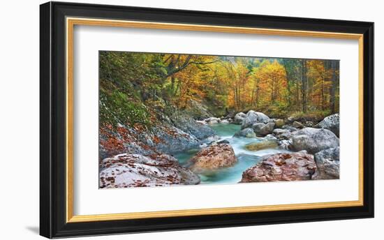 Mountain brook and rocks, Carinthia, Austria-Frank Krahmer-Framed Giclee Print