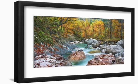 Mountain brook and rocks, Carinthia, Austria-Frank Krahmer-Framed Giclee Print